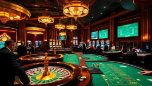 Vivez l'excitation des meilleurs casinos en ligne, présentant des roues de roulette vibrantes et des joueurs immergés dans le jeu.