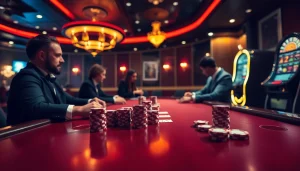 Participez à l'excitation des meilleurs casino en ligne avec une captivante partie de poker dans un casino luxueux.