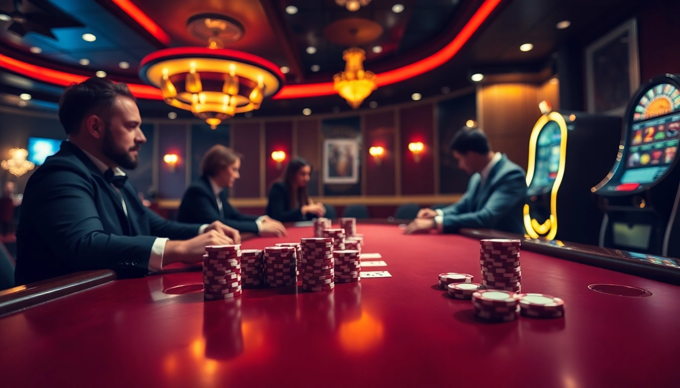 Participez à l'excitation des meilleurs casino en ligne avec une captivante partie de poker dans un casino luxueux.