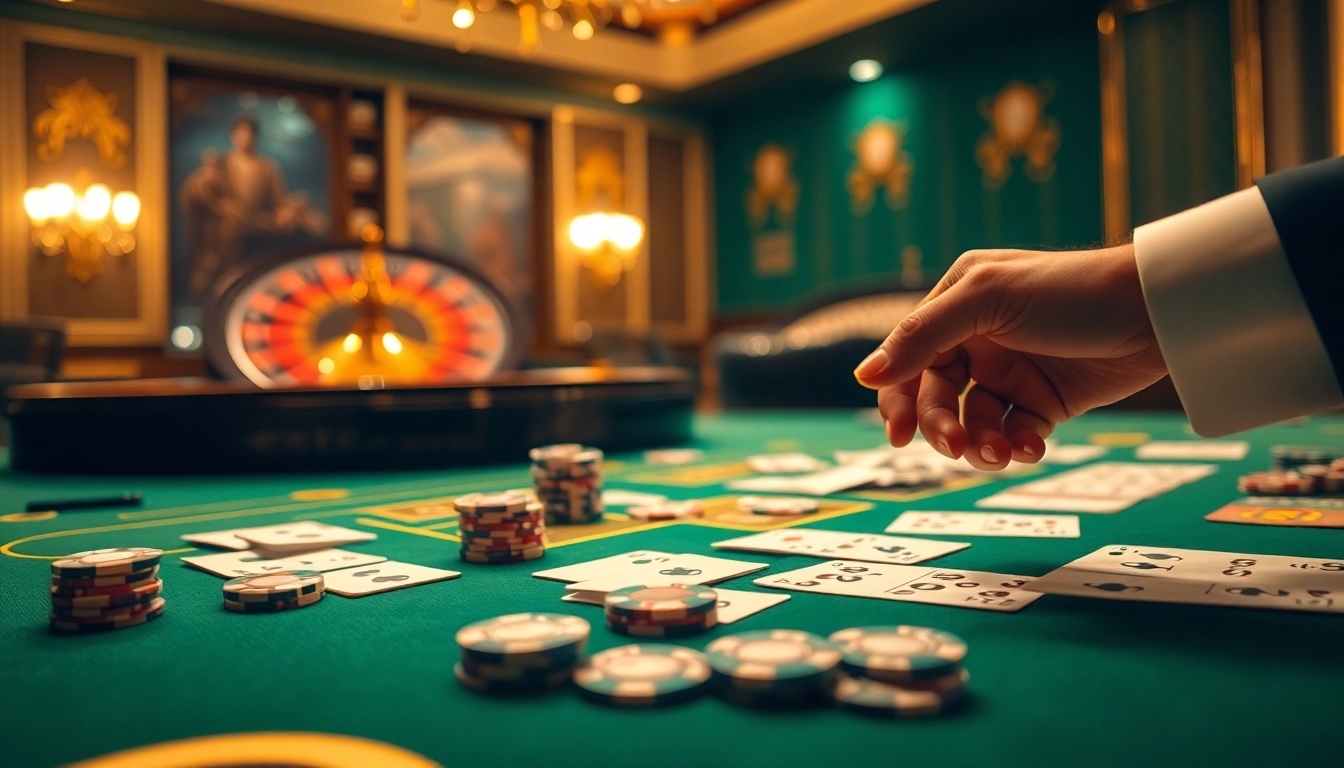 Vivez l'excitation des meilleurs casinos en ligne avec des jetons de poker et une roulette qui tourne.