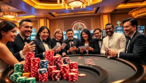 Vivez l'excitation des meilleurs casino en ligne avec des joueurs engagés dans des parties de poker à enjeux élevés.